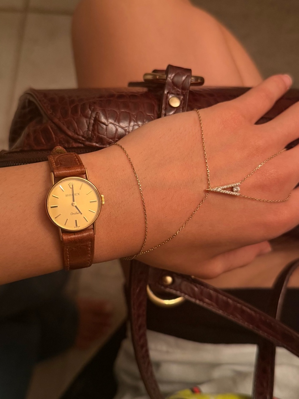 Rolex Orchid 18k Gold filled, Brown Dial Ladies Watch